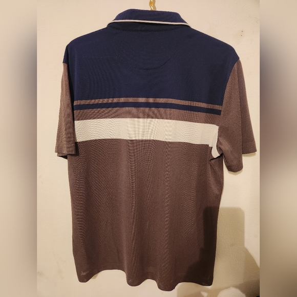 UNTUCKit Mens Regular Fit Bailey Grey Short Sleeve Polo Shirt L - Picture 2 of 5